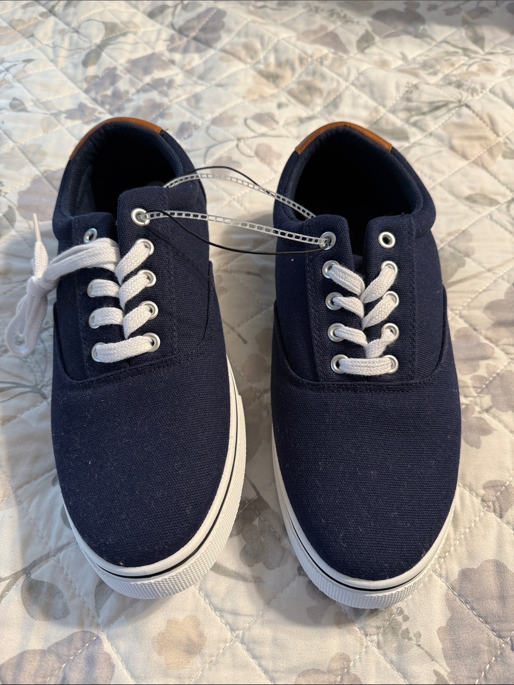 Men's Land’s End Navy Canvas Lace-Up Sneakers